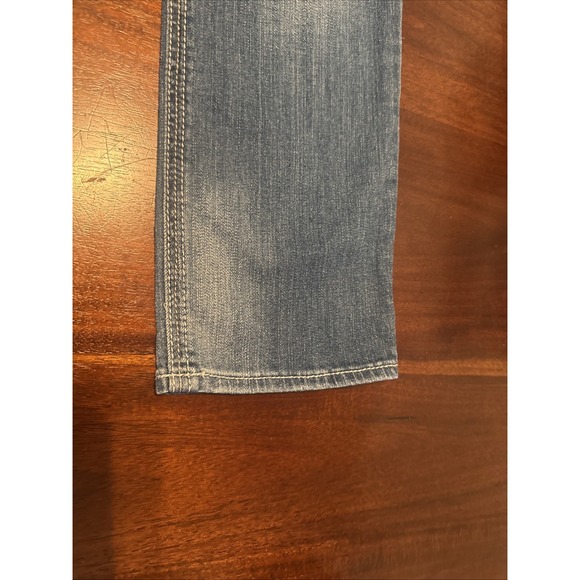 Hydraulic Distressed Jeans Women's Size 5/6 Med Wash Bootcut Embroidered Pockets - Picture 5 of 11